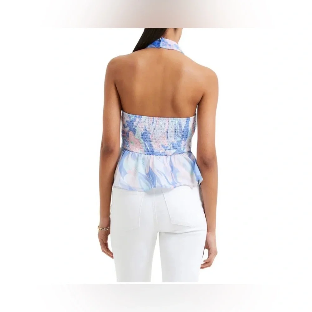 French Connection Dalla Verona Smocked Halter Top Size Large NWT - Picture 3 of 15